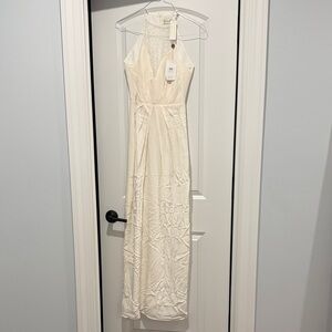 velius double split halter dress Ravena Ruched Split Dress – Musttbuy main image 0